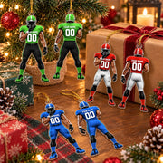 Personalized Football Player Luxury Ornament, Custom Team Name Player Name Number, American Football Christmas Gift for Football Lovers Nh00