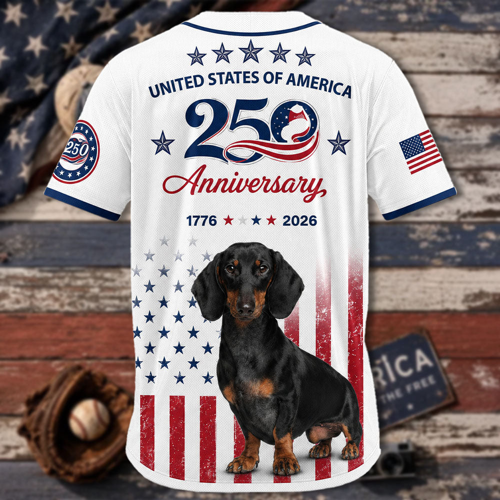 Custom Upload Photo USA 250 Anniversary Black Angus Baseball Jersey, Patriotic Cattle Farmer Shirt, 1776–2026 July 4th, Patriotic Gift