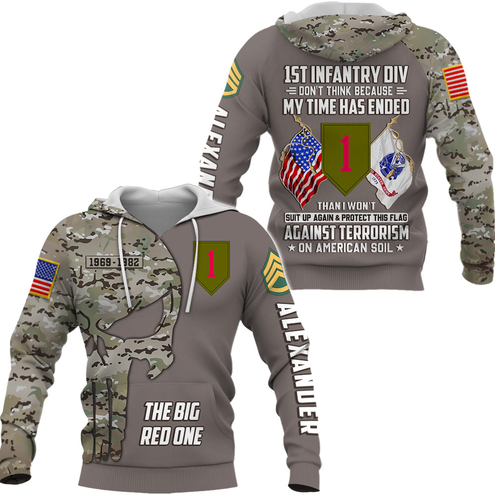 Personalized All Over Print Shirt Veteran Don't Think Because My Time Has Ended Gift For Veterans K1702 Trhn