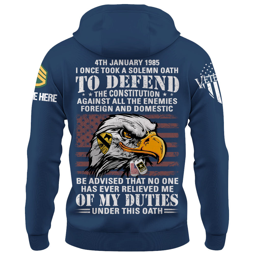 Personalized Shirt I Once Took A Solemn Oath To Defend The Constitution Gift For Veterans K1702