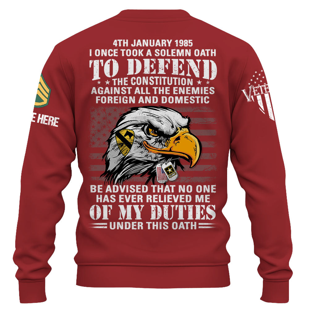 Personalized Shirt I Once Took A Solemn Oath To Defend The Constitution Gift For Veterans K1702