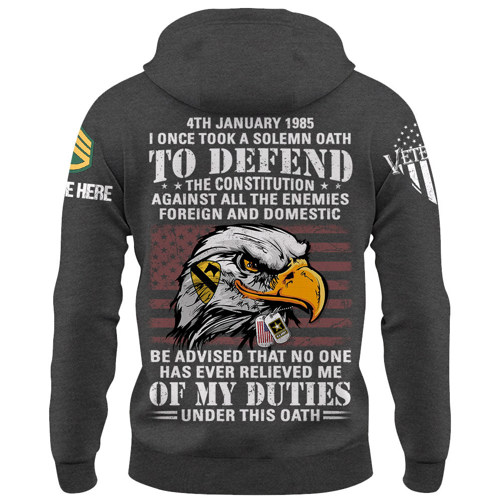 Personalized Shirt I Once Took A Solemn Oath To Defend The Constitution Gift For Veterans K1702