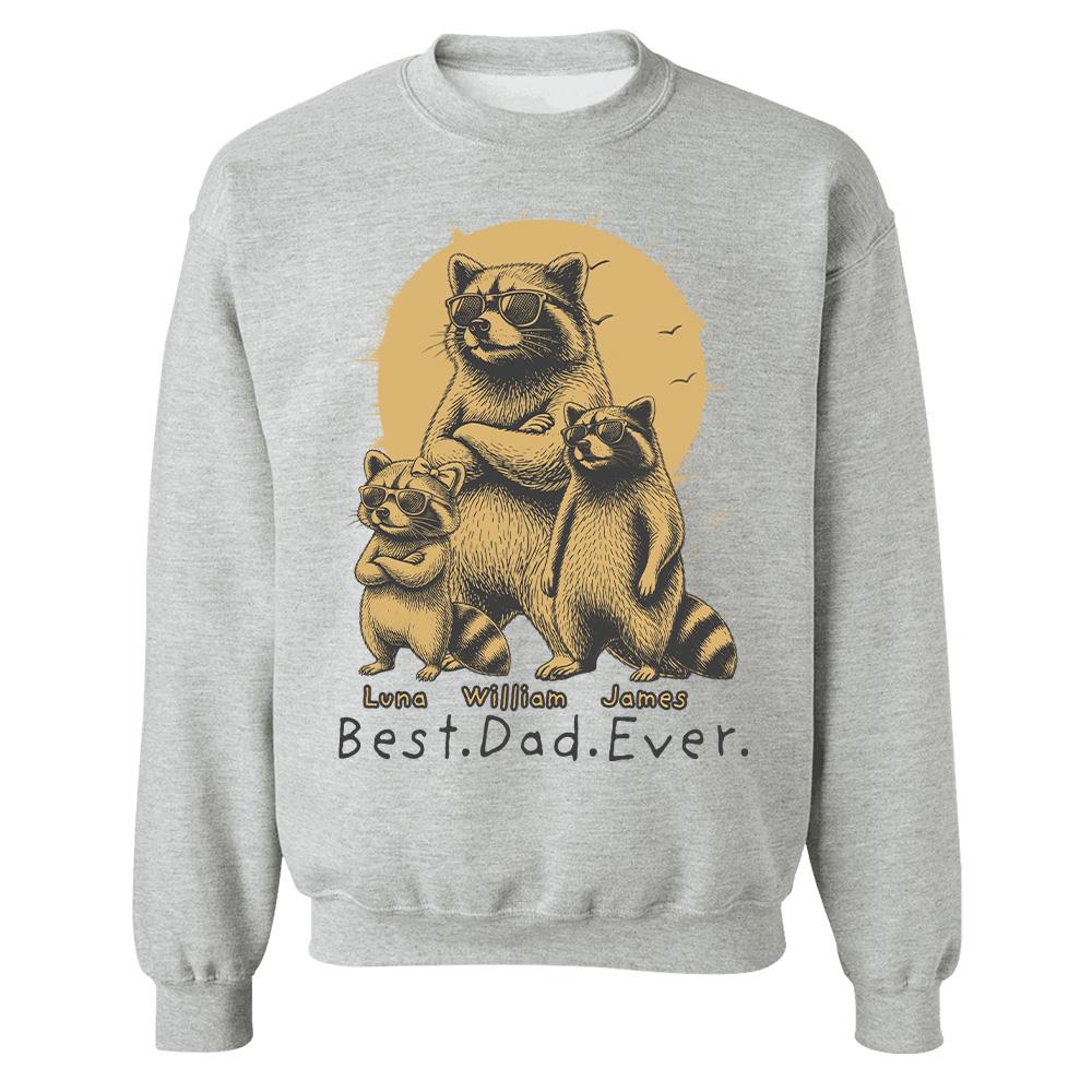 Best Dad Ever Dad Raccoon, Personalized T-Shirt Father Day, Gifts for Dad Husband, Funny Papa Tshirt Cool Daddy Raccoon Tee MI209 Hv01