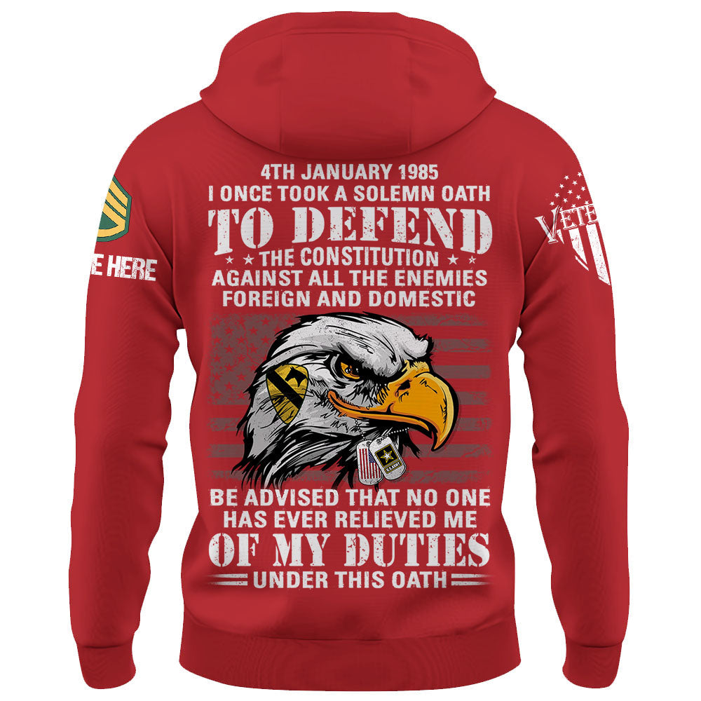 Personalized Shirt I Once Took A Solemn Oath To Defend The Constitution Gift For Veterans K1702