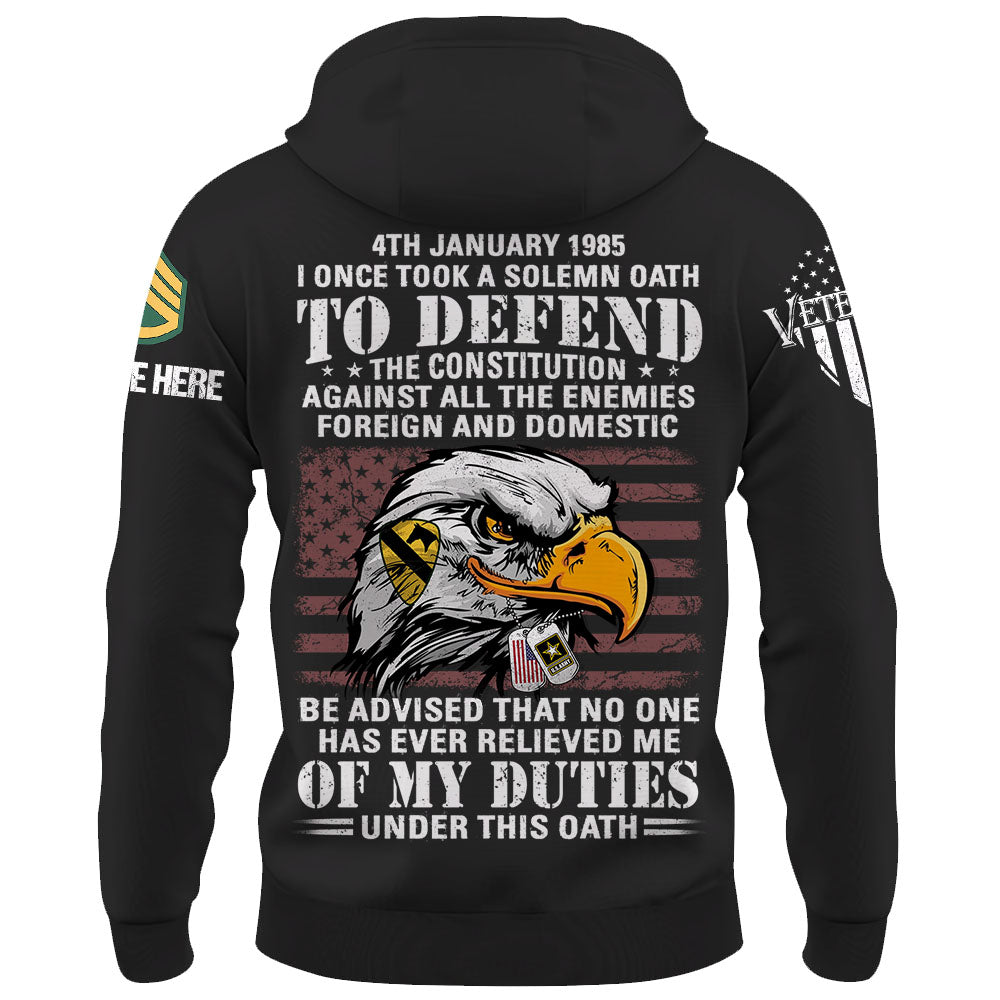 Personalized Shirt I Once Took A Solemn Oath To Defend The Constitution Gift For Veterans K1702