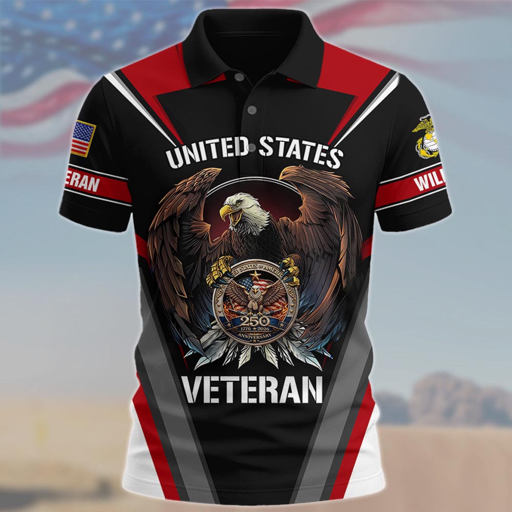 America 250th Anniversary US Veteran Shirt - All Over Print Military Shirt Custom Gift For Veterans