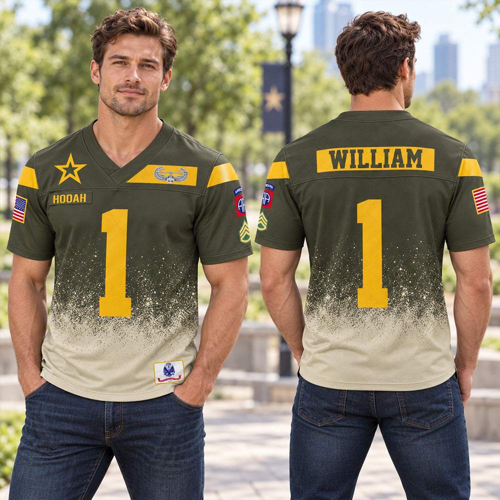 Personalized Jersey Football Military Custom Military Patches Shirt Gift For Veterans Soldier K1702 MT2