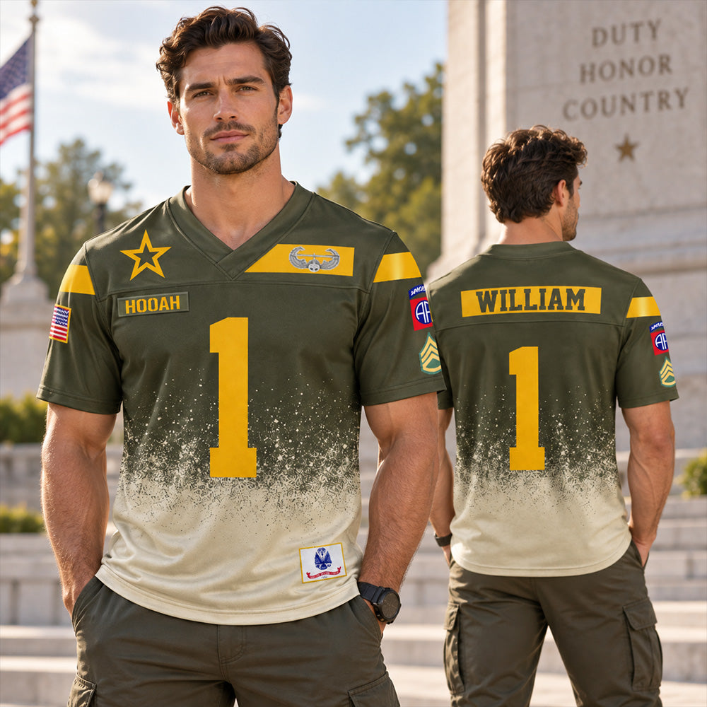 Personalized Jersey Football Military Custom Military Patches Shirt Gift For Veterans Soldier K1702 MT2