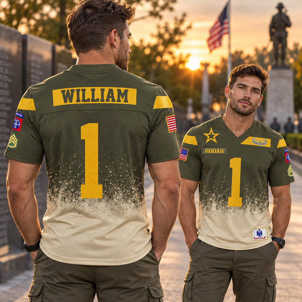 Personalized Jersey Football Military Custom Military Patches Shirt Gift For Veterans Soldier K1702 MT2