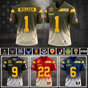 Personalized Jersey Football Military Custom Military Patches Shirt Gift For Veterans Soldier K1702 MT2