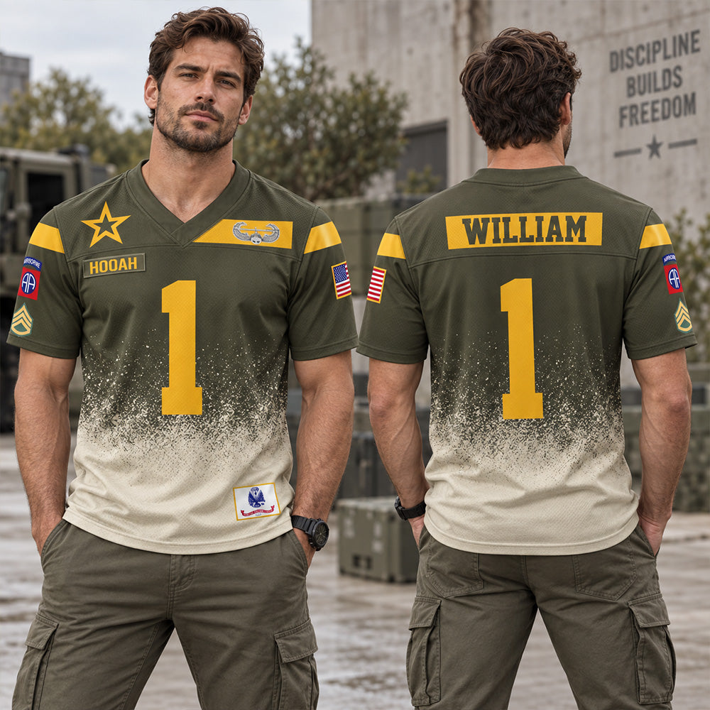 Personalized Jersey Football Military Custom Military Patches Shirt Gift For Veterans Soldier K1702 MT2