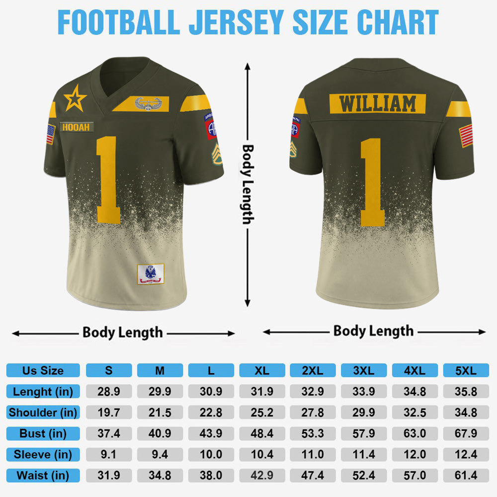 Personalized Jersey Football Military Custom Military Patches Shirt Gift For Veterans Soldier K1702 MT2