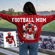 Custom Football Mama Sweatshirt, Sports Mama Hoodie, Large Back Graphic Team Name L0411 TH23