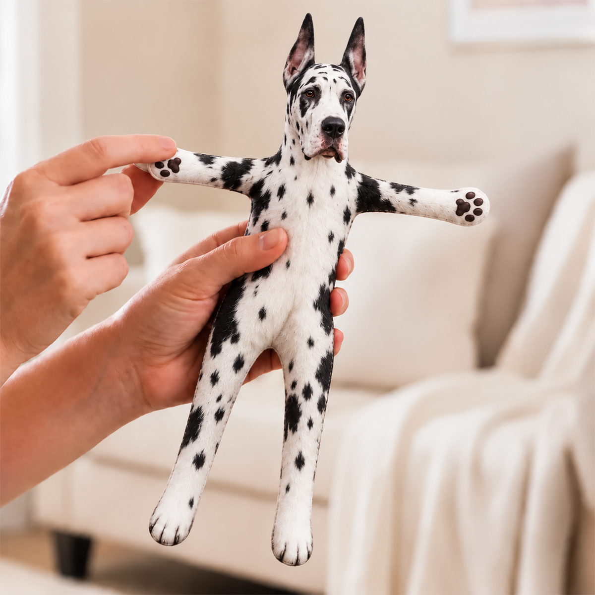 Personalized Great Dane  Photo Pet Squishy Toy Poseable Plush Doll, Funny Gift For Dog Mom, Dad, Pet Lover T1807 T24 TL06