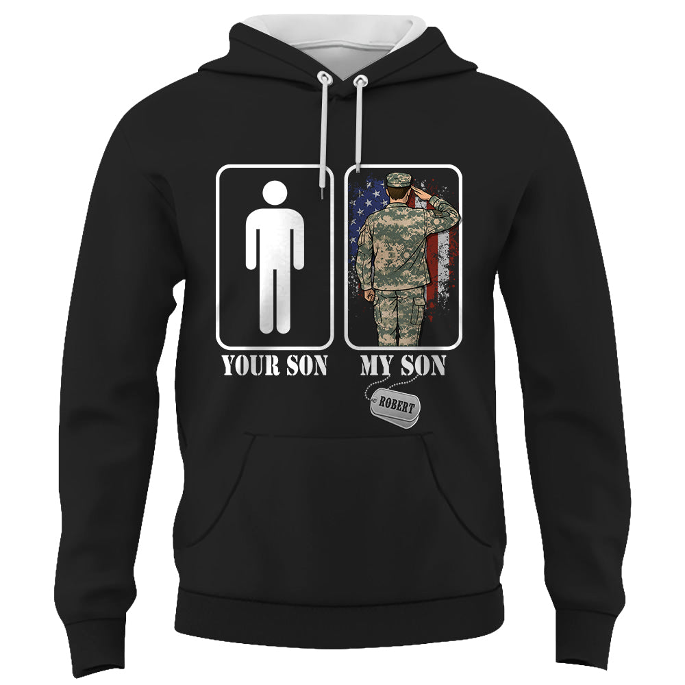 Custom Military Mom Dad... Funny Your Son My Son T-shirts Personalized Military Graduation Day Family Shirt K1702 Trhn