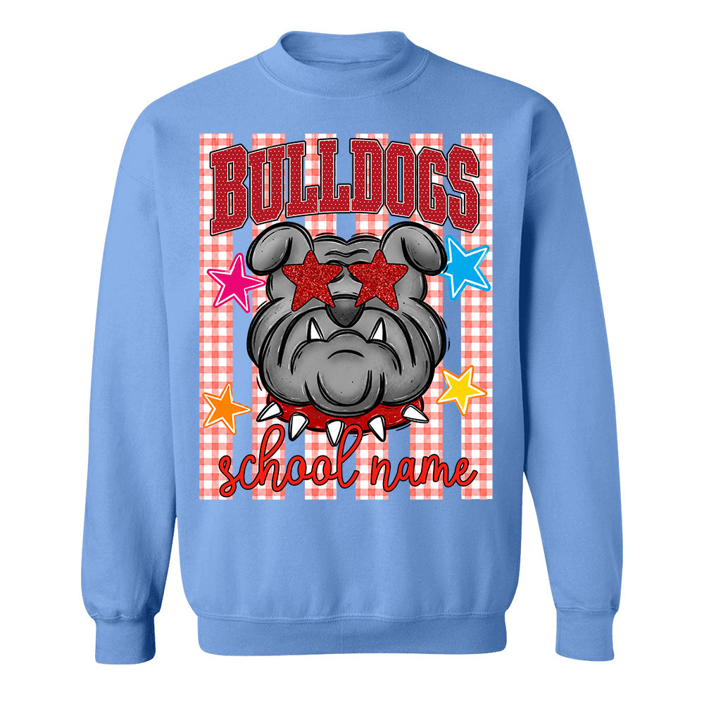Personalized School School Spirit Mascot Striped Pattern T-Shirt For Teacher, Preppy Back To School, Gifts For Teacher Student MI209 TH23