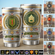 Personalized Veteran Tumbler Veterans Gift Division Badges Military Available All Military Branches K1702 MT2