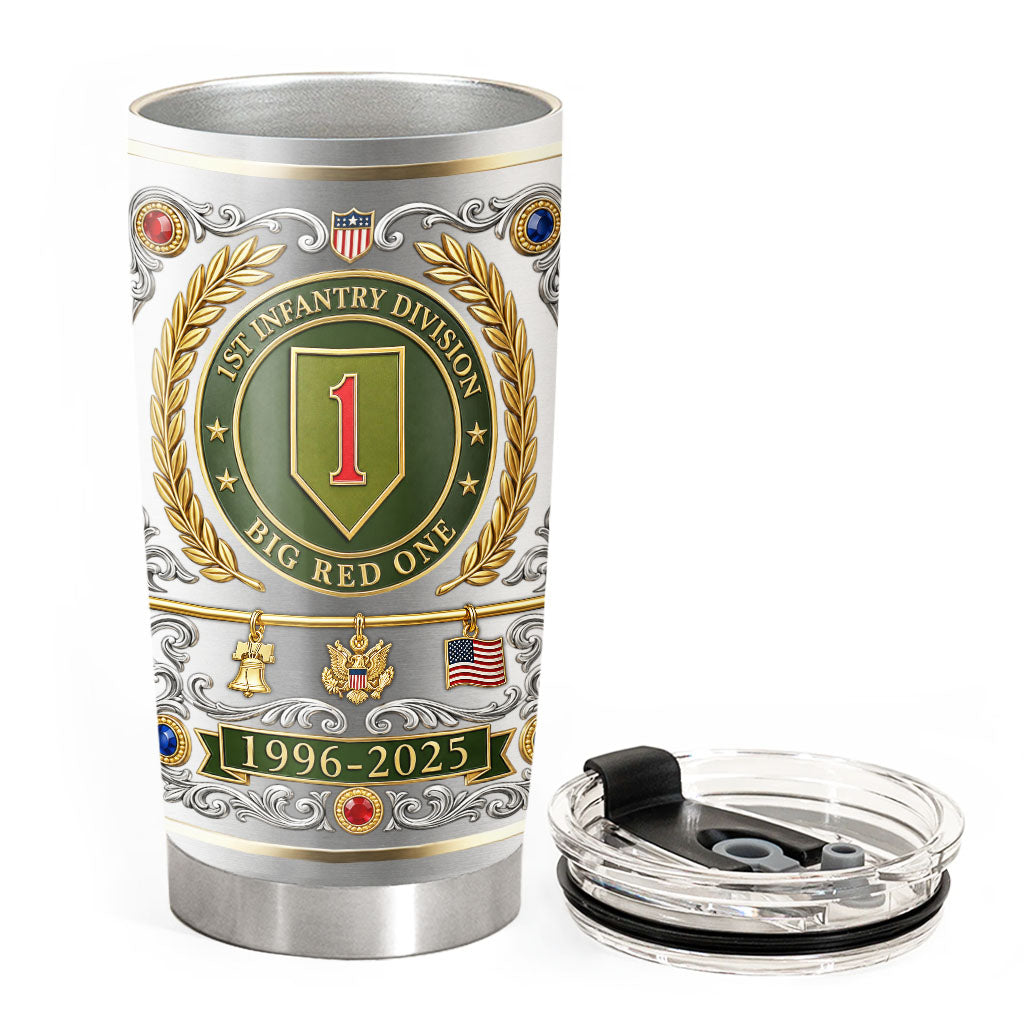 Personalized Veteran Tumbler Veterans Gift Division Badges Military Available All Military Branches K1702 MT2