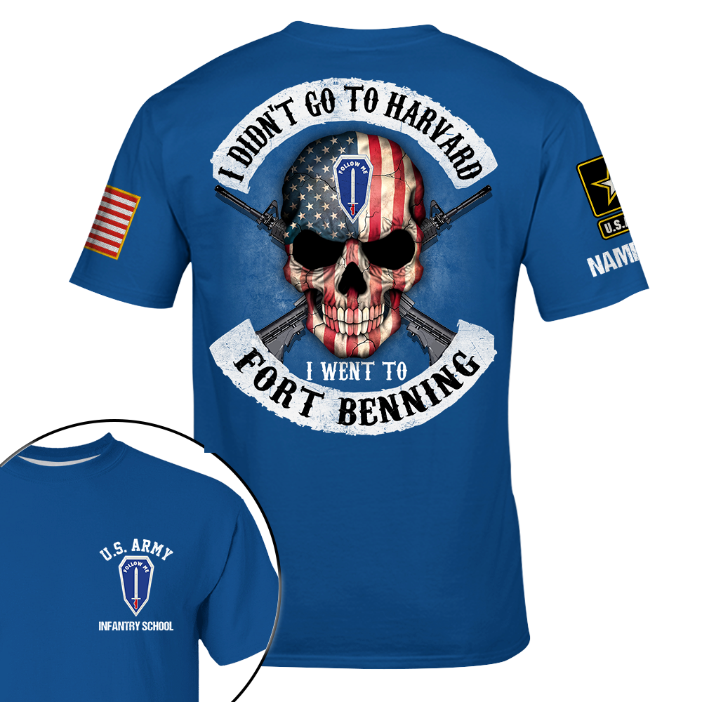 I Didn't Go To Harvard I Went To Military Base Skull Veteran Personalized All Over Print Shirt Gift For Soldier K1702