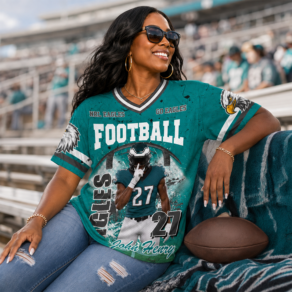 Custom Football Mom Jersey with Photo & Player Number – Personalized Game Day Shirt Hv01