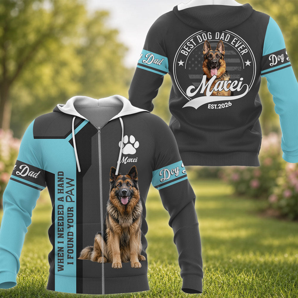 When Needed A Hand I Found Your Paw - Best Dog Dad Ever - Personalized Shirt - Custom Photo Gift For Dog Lovers T1807 Pt99