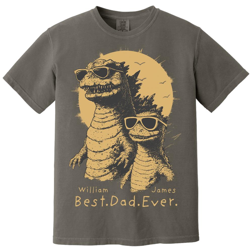 Personalized Best Dad Ever Dadzilla T-Shirt Father Day Gifts for Dad Funny Papa Tshirt Cool Daddy Dinosaur Tee Hv01