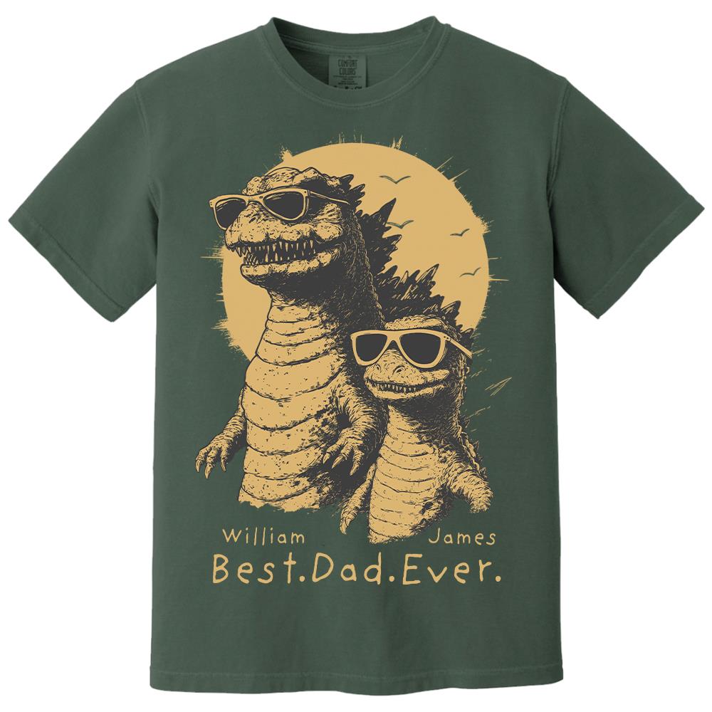 Personalized Best Dad Ever Dadzilla T-Shirt Father Day Gifts for Dad Funny Papa Tshirt Cool Daddy Dinosaur Tee Hv01