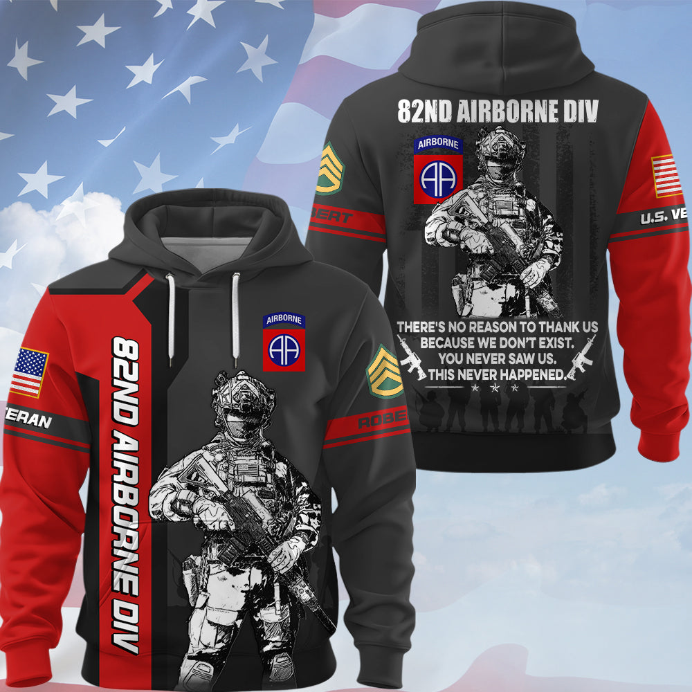 Personalized All Over Print Shirt US Veteran There's No Reason To Thank Us Custom All Military Branches Gift For Soldier Veteran K1702 Trhn