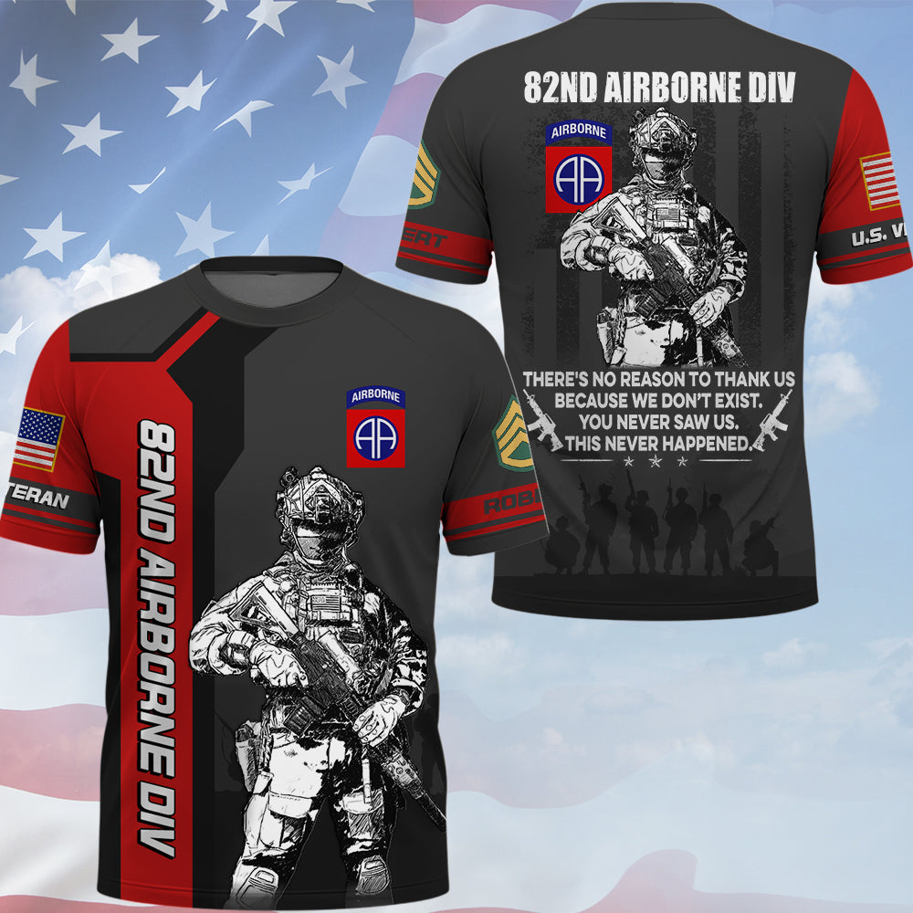 Personalized All Over Print Shirt US Veteran There's No Reason To Thank Us Custom All Military Branches Gift For Soldier Veteran K1702 Trhn