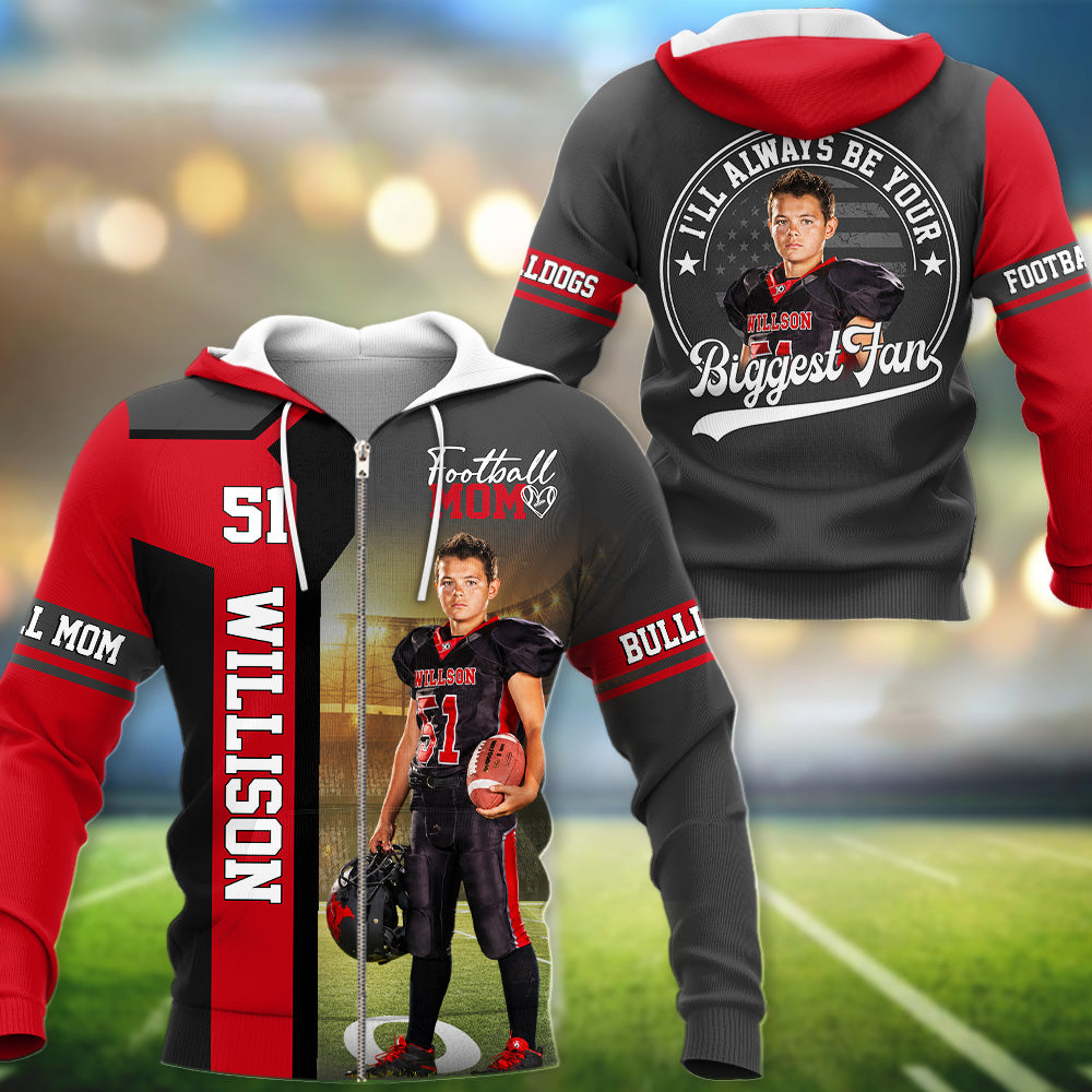 American Football Mom - Custom Gifts Personalized Shirt Football Family NA04 Hv01