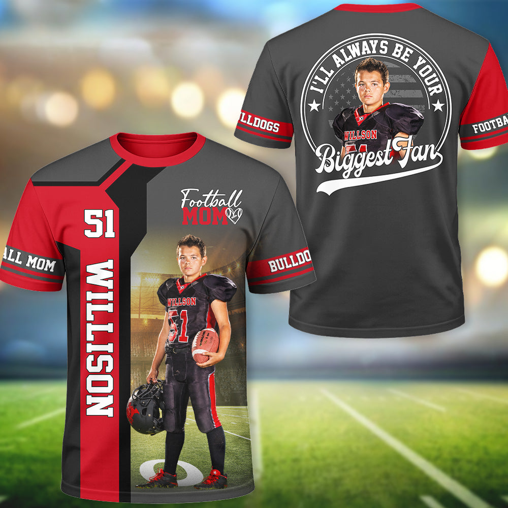 American Football Mom - Custom Gifts Personalized Shirt Football Family NA04 Hv01