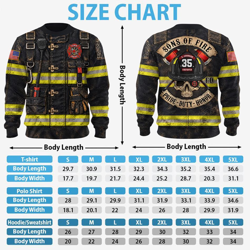 Personalized Sons Of Fire Pride Duty Honor Christmas Ugly Sweatshirt All Over Print Shirt, Custom Name Gift for Firefighters H2511 Trna