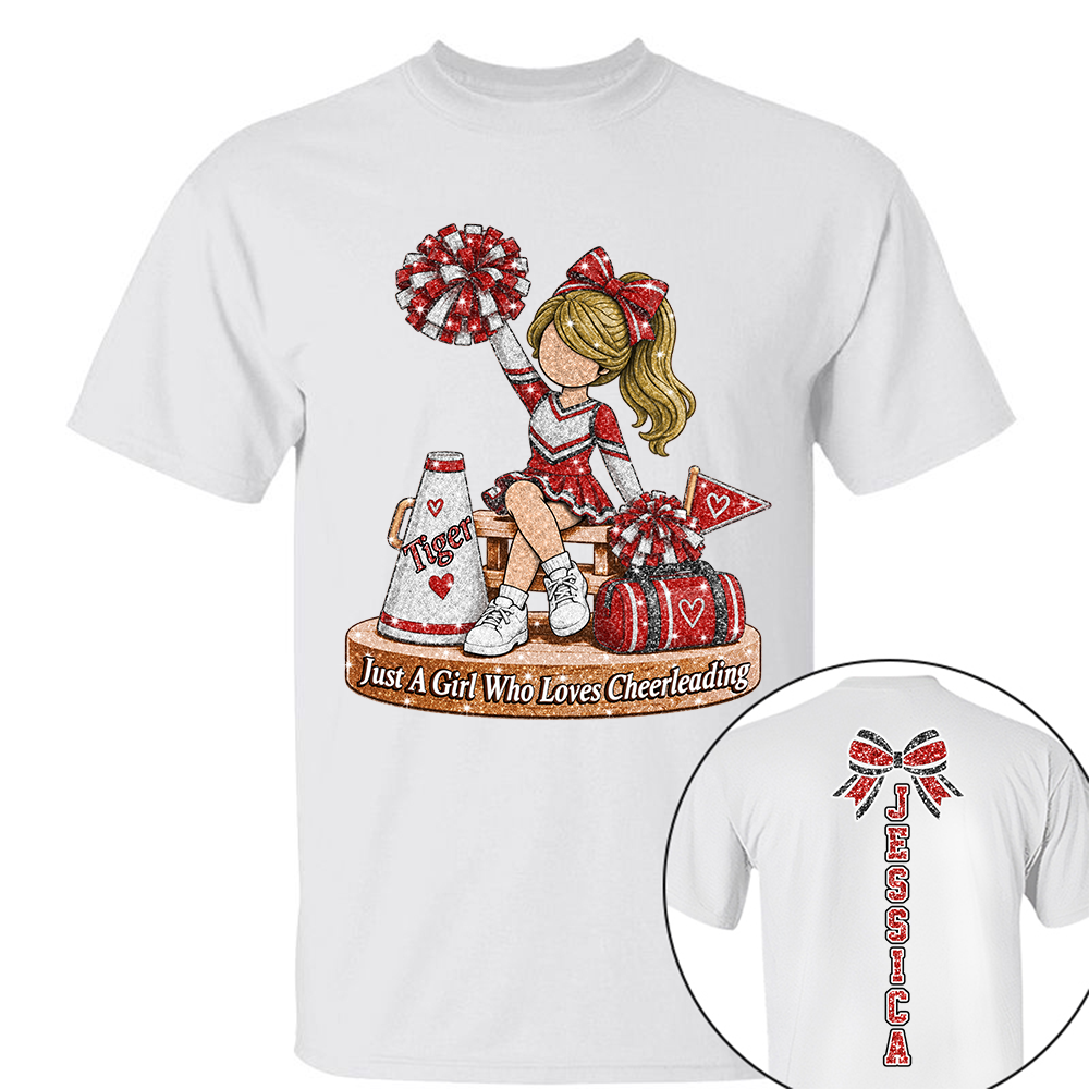 Custom Just A Girl Who Loves Cheerleading Shirt, Cheer Team Senior Night Gift L0411 Hv01