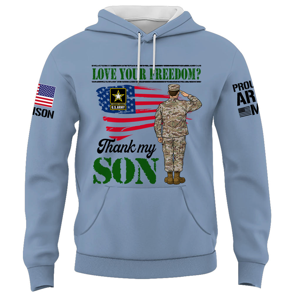 Personalized Shirt Love Your FreeDom Thank My Son For Military Dad Mom Family K1702 Trhn