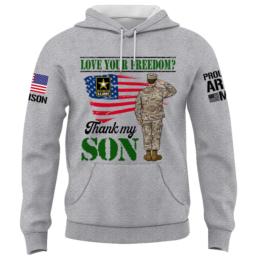 Personalized Shirt Love Your FreeDom Thank My Son For Military Dad Mom Family K1702 Trhn