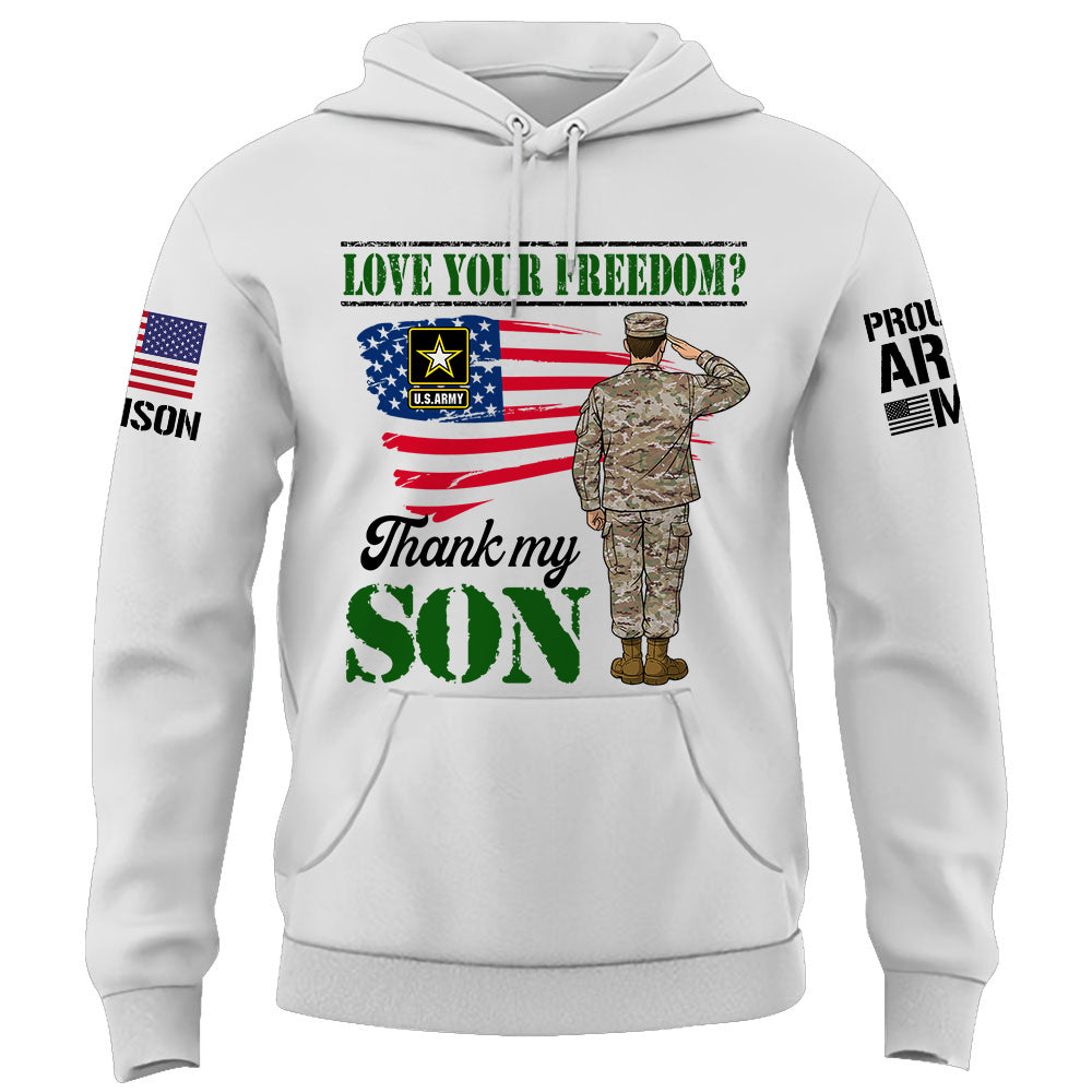 Personalized Shirt Love Your FreeDom Thank My Son For Military Dad Mom Family K1702 Trhn