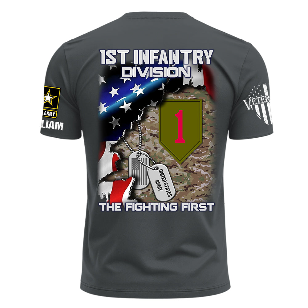 Personalized Unit Patch Shirt Custom Shirt For Veteran Available All Military Branch Gift For Veteran Dad, Grandpa K1702 MT2
