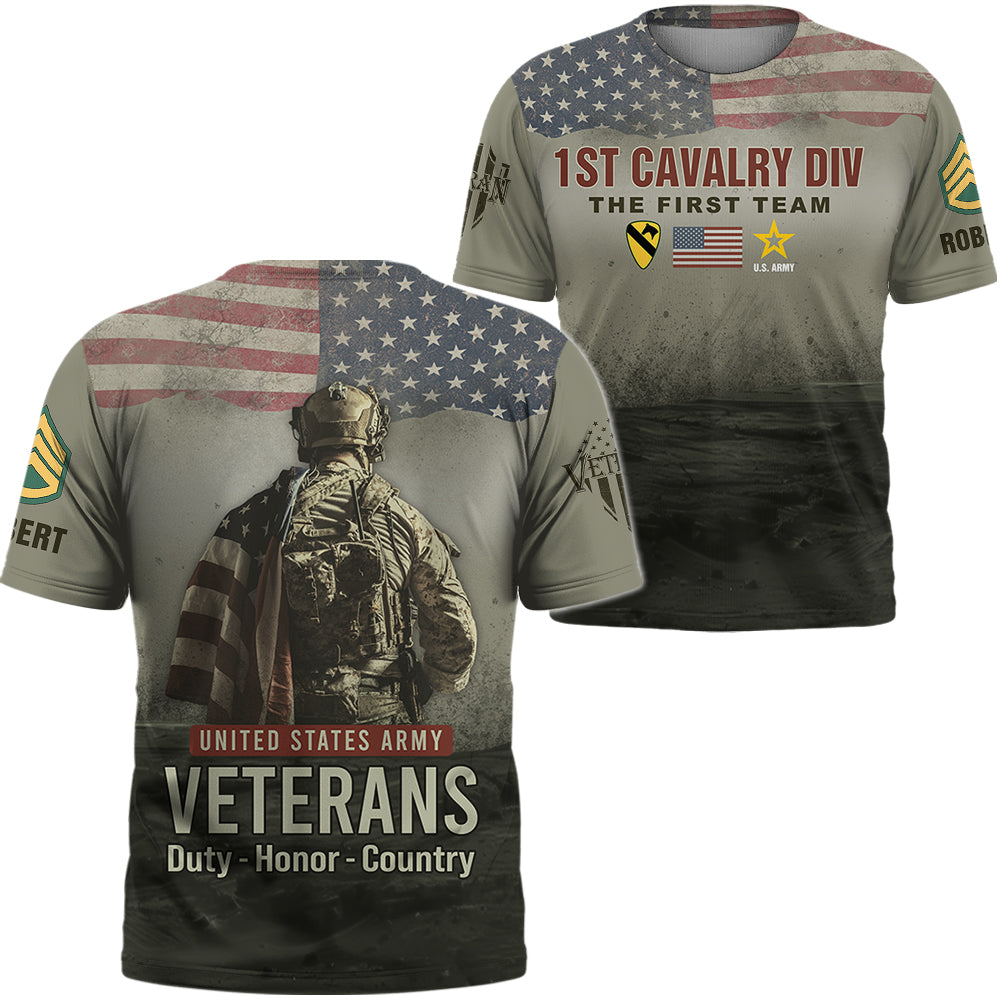 Personalized Shirt Veteran Duty Honor Country Custom Military Unit Patches All Over Print Gift For Veterans K1702 Trhn