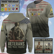 Personalized Shirt Veteran Duty Honor Country Custom Military Unit Patches All Over Print Gift For Veterans K1702 Trhn
