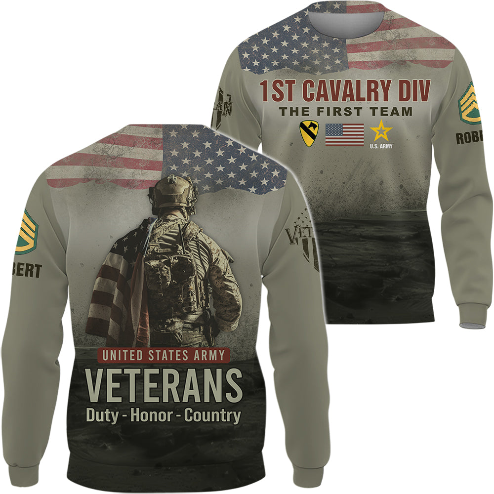Personalized Shirt Veteran Duty Honor Country Custom Military Unit Patches All Over Print Gift For Veterans K1702 Trhn