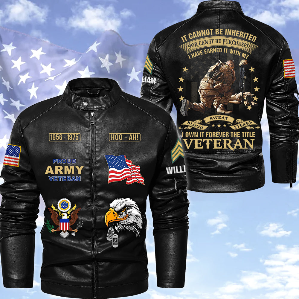 Personalized Leather Jacket  It Cannot Be Inherited Nor Can It Purchased Custom Division Military All Over Print Gift For Veteran K1702 Trhn