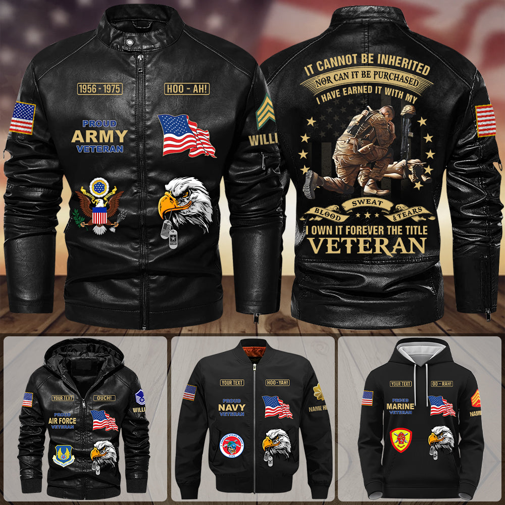 Personalized Leather Jacket  It Cannot Be Inherited Nor Can It Purchased Custom Division Military All Over Print Gift For Veteran K1702 Trhn