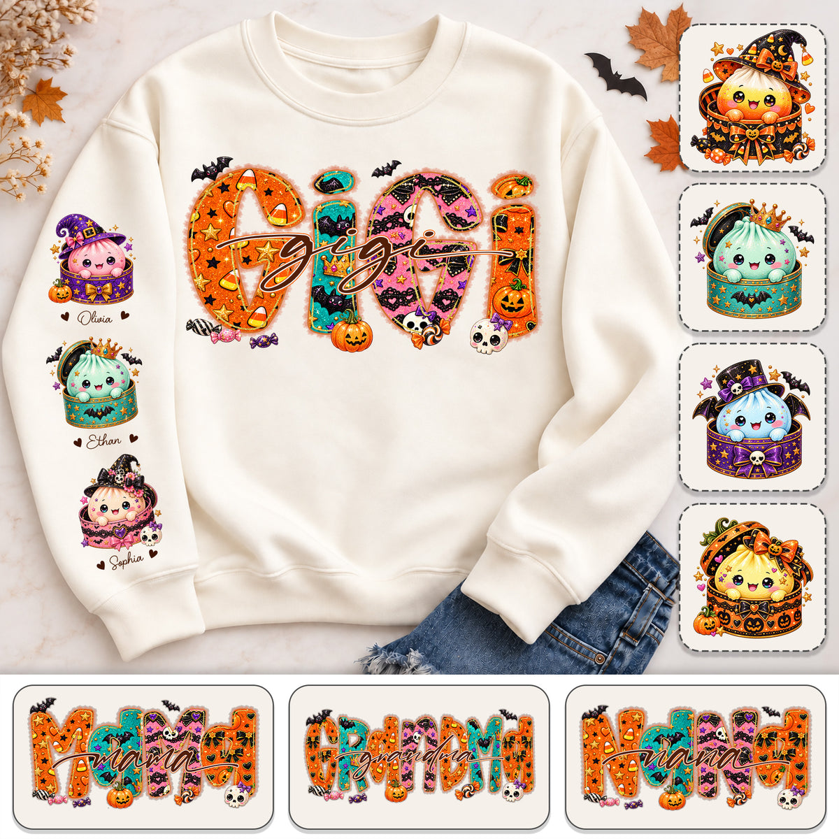 Custom Gigi Mimi Nana Mama Little Dumpling Shirt, Trendy Halloween Sweatshirt L0411 Hv01
