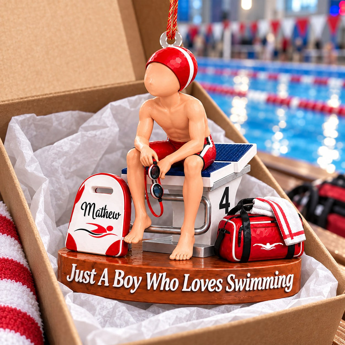 Just A Girl Who Loves Swimming- Personalized Gymnastics Ornament, Gift for Swimmers A2110 T24