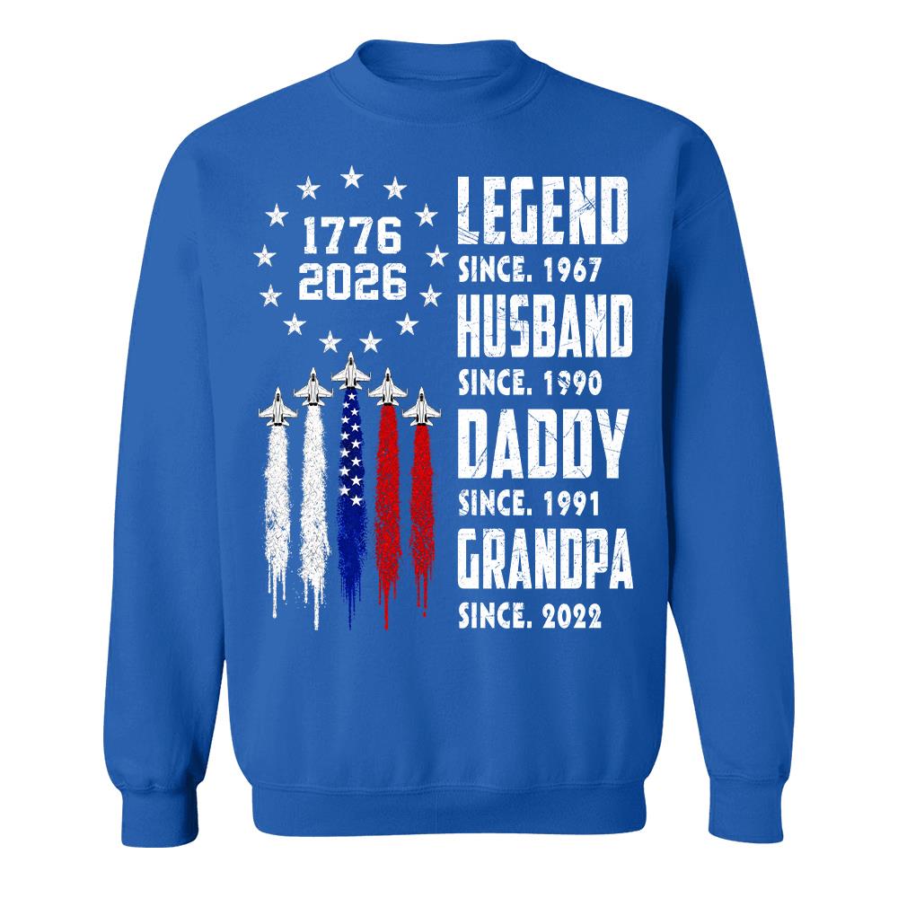 Custom Legend Husband Dad Grandpa Nation Flag American 250th Anniversary Shirt, Father's Day Gift For Dad, Grandpa L0411 Hv01
