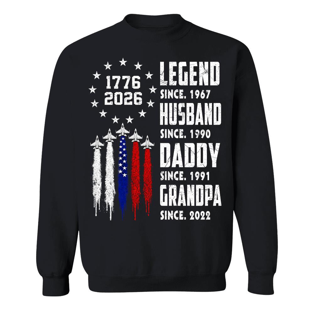 Custom Legend Husband Dad Grandpa Nation Flag American 250th Anniversary Shirt, Father's Day Gift For Dad, Grandpa L0411 Hv01