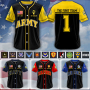 Custom US Military Baseball Jersey Available All Branches Rank Division Name For Military Retirement Veteran Dad Grandpa K1702 MT2