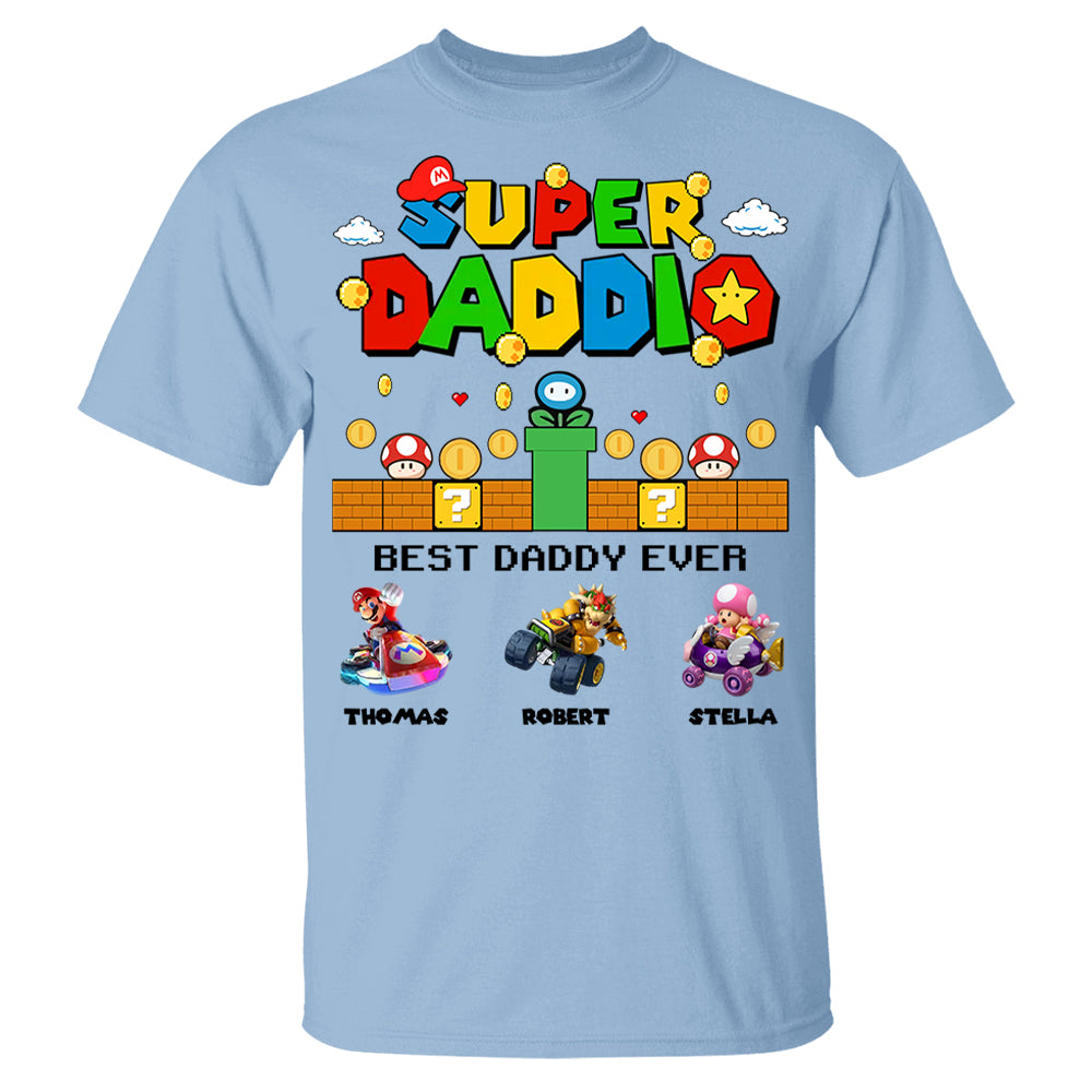 Super Daddio It's A Me Daddy, Personalized Daddio Shirt With Kids Name Custom, Father's Day Gift For Husband, Dad, Grandpa MI209 Li29