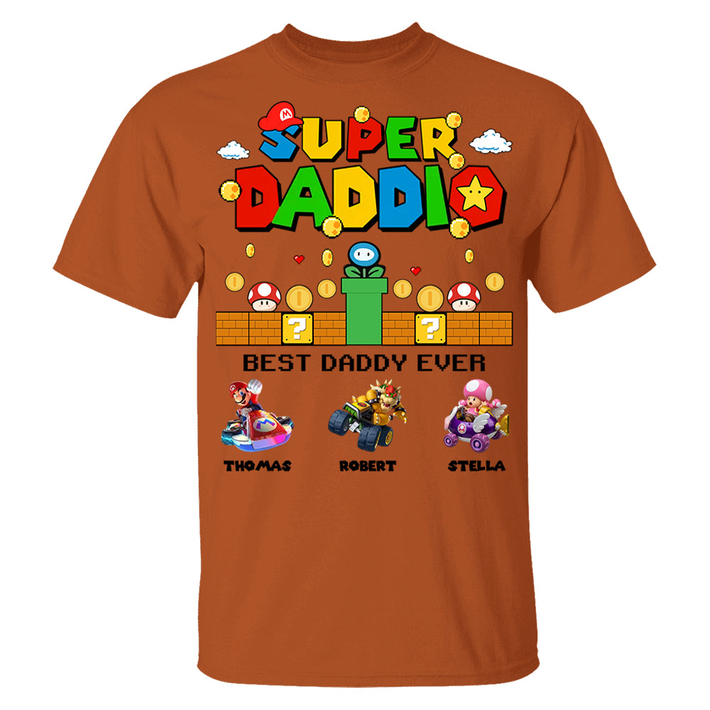Super Daddio It's A Me Daddy, Personalized Daddio Shirt With Kids Name Custom, Father's Day Gift For Husband, Dad, Grandpa MI209 Li29