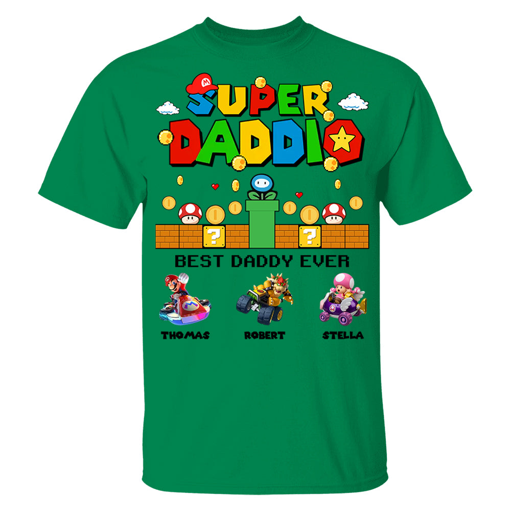 Super Daddio It's A Me Daddy, Personalized Daddio Shirt With Kids Name Custom, Father's Day Gift For Husband, Dad, Grandpa MI209 Li29